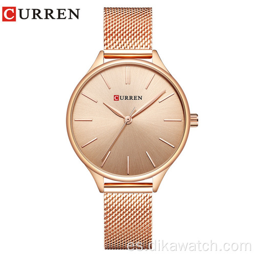 Curren 9024 de alta calidad, nuevo diseño, regalo para mujer, reloj elegante, reloj de pulsera de cuarzo a la moda para mujer, reloj femenino